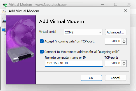 Virtual Modem adding
